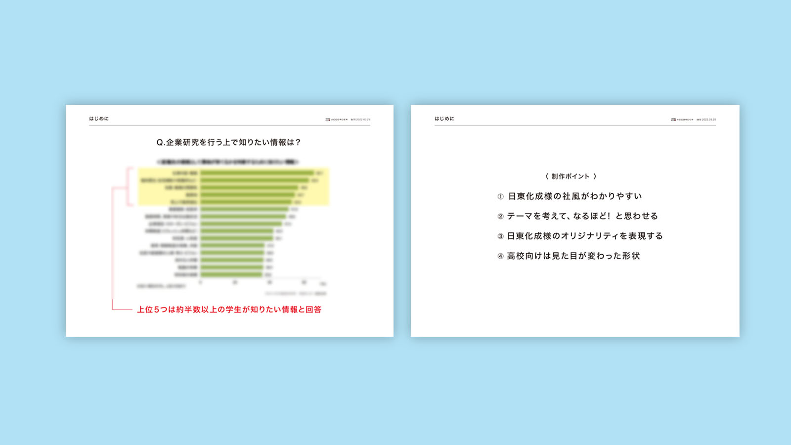 日東化成採用パンフレット初回提案書